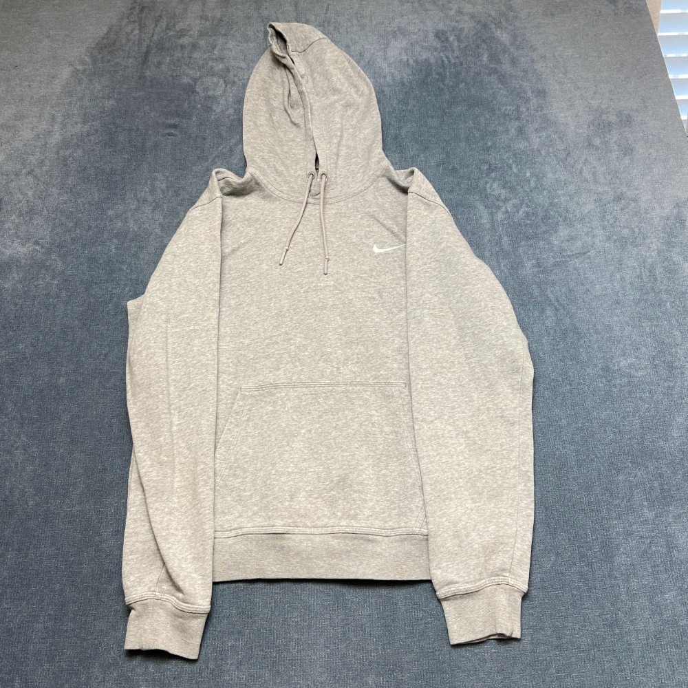 Nike Hoodie Womens Medium Heather Gray Fleece Lined Pullover Sportswear Athletic